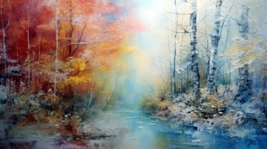 Arts numériques intitulée "Lorsque l'automne n…" par Artcypia, Œuvre d'art originale, Image générée par l'IA