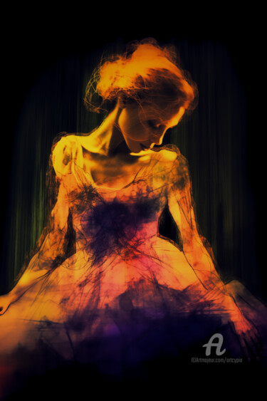 Arts numériques intitulée "Tangerine Ballerine" par Artcypia, Œuvre d'art originale, Image générée par l'IA