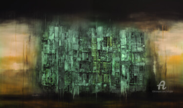 Digitale Kunst getiteld "La cité abandonnée" door Artcypia, Origineel Kunstwerk, AI gegenereerde afbeelding