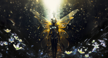 Цифровое искусство под названием "Les papillons andro…" - Artcypia, Подлинное произведение искусства, Изображение, сгенериро…