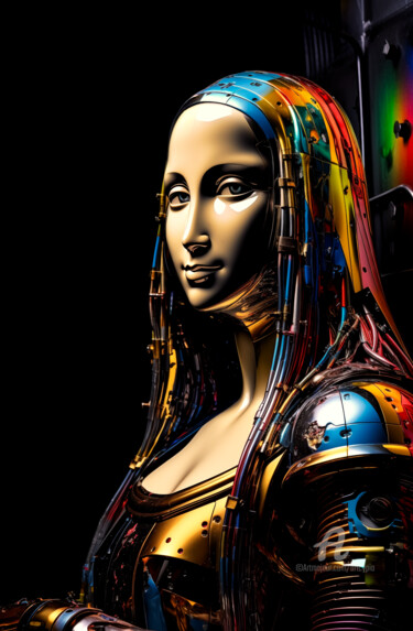 Digital Arts titled "Cyber Mona" by Artcypia, Original Artwork, AI generated image