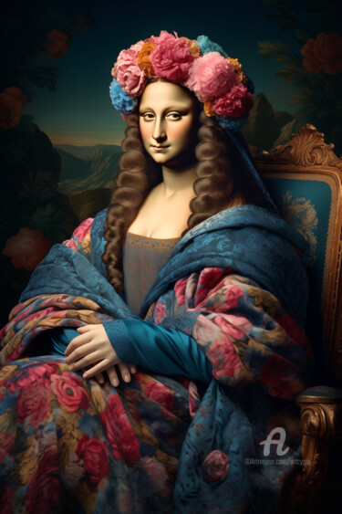Digitale Kunst mit dem Titel "Mona Lisa dans l’It…" von Artcypia, Original-Kunstwerk, KI-generiertes Bild