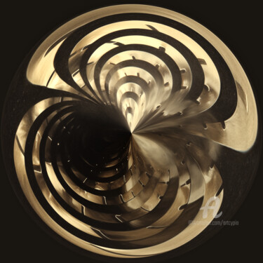 Arts numériques intitulée "Gold Holesun" par Artcypia, Œuvre d'art originale, Travail numérique 2D