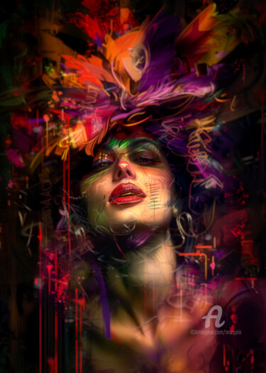 Digitale Kunst getiteld "Give me a psychedel…" door Artcypia, Origineel Kunstwerk, Digitale collage