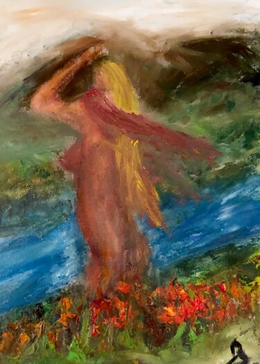 Painting titled "Muse" by Artdanaux, Original Artwork, Oil
