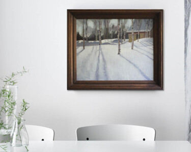 Painting titled "Winter Joy | oil wi…" by Anastasiya Dashevskaya, Original Artwork, Oil Mounted on Wood Stretcher frame