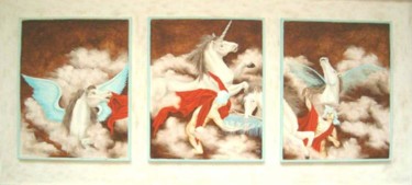 Peinture intitulée "Mystique symbolique…" par Christian Geai, Œuvre d'art originale, Huile