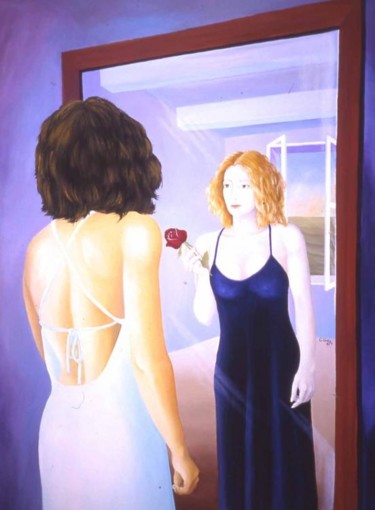Peinture intitulée "tableau de femme" par Christian Geai, Œuvre d'art originale, Huile