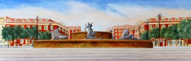 Peinture intitulée "place Masséna" par Christian Geai, Œuvre d'art originale