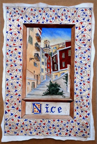 Peinture intitulée "vieux Nice" par Christian Geai, Œuvre d'art originale