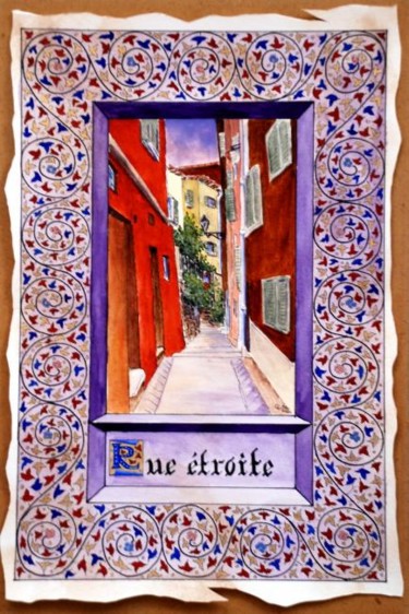 Peinture intitulée "RUE ETROITE, Vieux…" par Christian Geai, Œuvre d'art originale