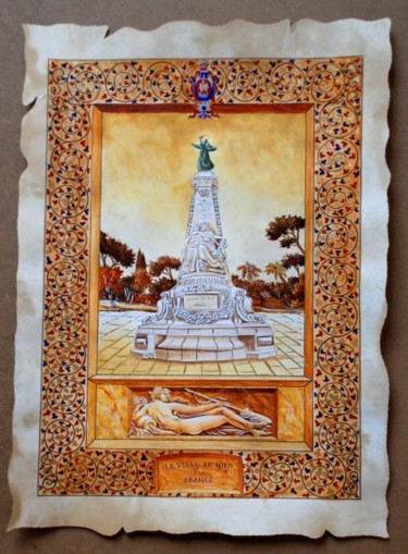 Peinture intitulée "Monument du 15Oème…" par Christian Geai, Œuvre d'art originale