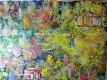 Painting titled "le-portage-resized.…" by Yulia Lisitsyna, Original Artwork, Gouache