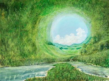 Картина под названием "the world is round…" - Artdemo, Подлинное произведение искусства, Масло
