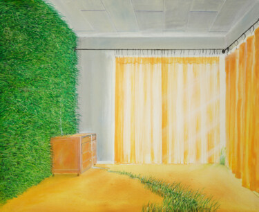 Painting titled "living wallpaper /…" by Artdemo, Original Artwork, Oil