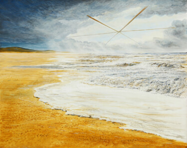 Painting titled "storm window / Stur…" by Artdemo, Original Artwork, Oil