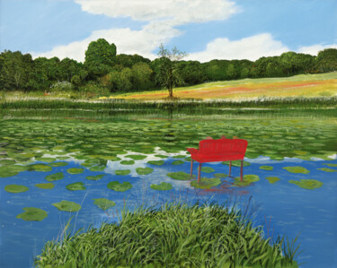 Pittura intitolato "water view / Wasser…" da Artdemo, Opera d'arte originale, Olio