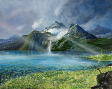 Malerei mit dem Titel "water resource / Wa…" von Artdemo, Original-Kunstwerk, Öl