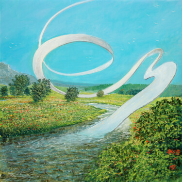 Peinture intitulée "waved road / Wellig…" par Artdemo, Œuvre d'art originale, Huile