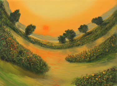 Painting titled "tense horizon / Ges…" by Artdemo, Original Artwork, Oil