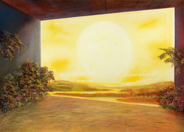 Painting titled "Sun WIndow" by Artdemo, Original Artwork, Oil