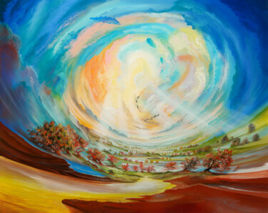 Painting titled "Lichtwinde / light…" by Artdemo, Original Artwork, Oil