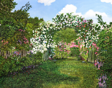 Pittura intitolato "An einem Garten" da Artdemo, Opera d'arte originale, Olio