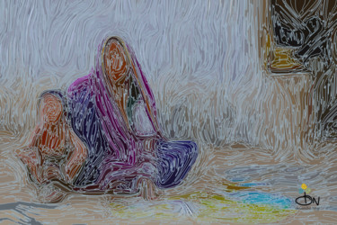 Digital Arts titled "mother-child-2.jpg" by Devendra Negi, Original Artwork, Digital Painting