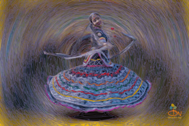 Digitale Kunst mit dem Titel "kalbelia-dancer-raj…" von Devendra Negi, Original-Kunstwerk, Digitale Malerei