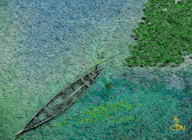 Digital Arts titled "on-the-boat-1-a.jpg" by Devendra Negi, Original Artwork, Digital Painting