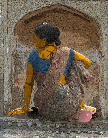 Digital Arts titled "woman-figurative-1.…" by Devendra Negi, Original Artwork, Digital Painting