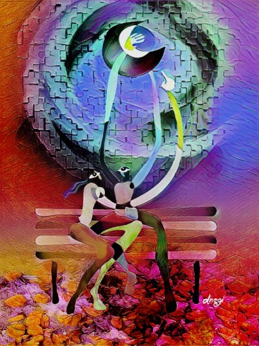 Digital Arts titled "lovers-4-a.jpg" by Devendra Negi, Original Artwork, Digital Painting