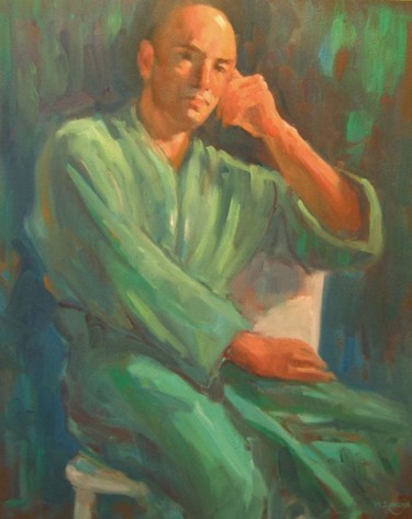 Painting titled "PORTRAIT OF MARK" by Mel Delija, Original Artwork, Oil