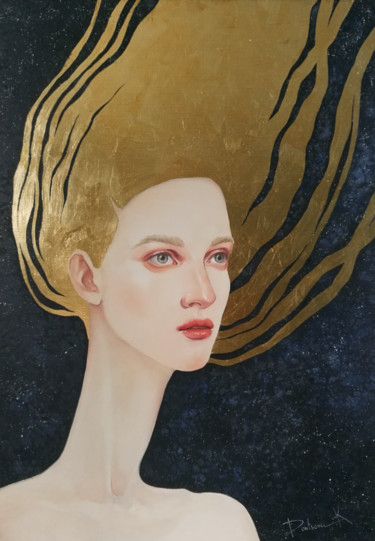 Peinture intitulée "Wind in her hair" par Khristina Dontsova, Œuvre d'art originale, Huile