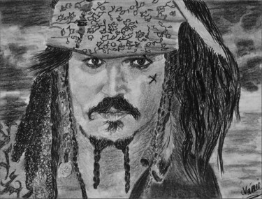 Dibujo titulada "Jack Sparrow" por Noémie Richard, Obra de arte original, Grafito