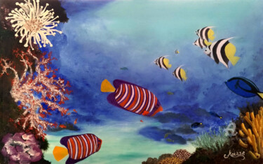Peinture intitulée "Barriera corallina" par Accarò, Œuvre d'art originale, Huile