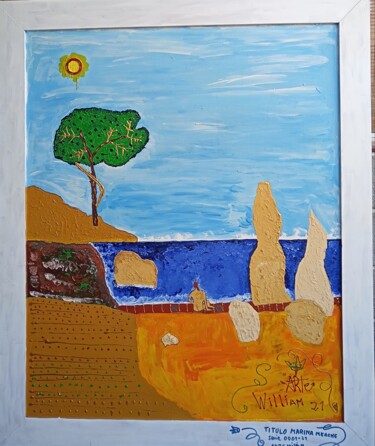 Картина под названием "Islas Medas" - Arte William Arjona Niebla, Подлинное произведение искусства, Акрил