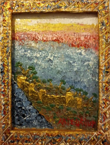 Painting titled "Marina Mediterráneo…" by Arte William Arjona Niebla, Original Artwork, Acrylic