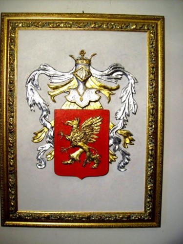 Artigianato intitolato "scudo araldico pers…" da Angelo Pisciotta, Opera d'arte originale