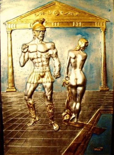 Scultura intitolato "Centurione Romano e…" da Angelo Pisciotta, Opera d'arte originale, Altro