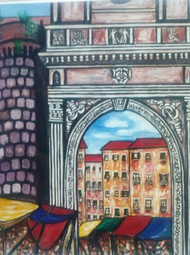 Painting titled "napoli-part-di-port…" by Angelo Pisciotta, Original Artwork, Acrylic