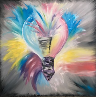 Картина под названием "Energy of the thoug…" - Artealegre By Yulia, Подлинное произведение искусства, Масло