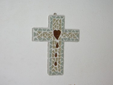 Sculpture titled "Cross withGold" by Arteangel, Original Artwork