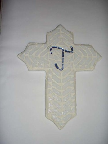 Sculpture titled "Cross with J" by Arteangel, Original Artwork