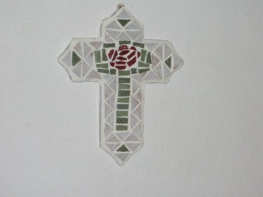 Artcraft titled "Cross with rose" by Arteangel, Original Artwork