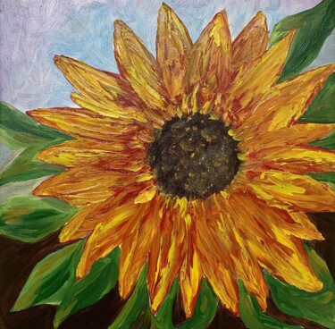 Pintura intitulada "''Sunflower Spring…" por Elena Tuncer, Obras de arte originais, Óleo