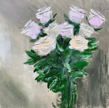 Картина под названием "''Spring Bloom'' Wh…" - Elena Tuncer, Подлинное произведение искусства, Масло