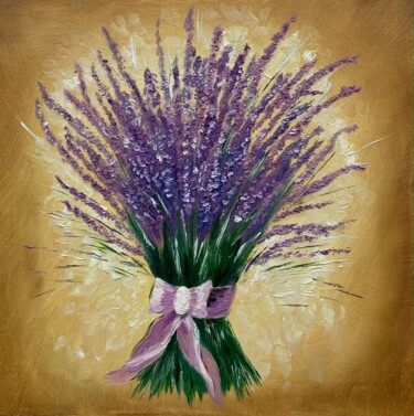 Peinture intitulée "''Purple Gift'' Lav…" par Elena Tuncer, Œuvre d'art originale, Huile