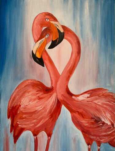 Painting titled "''Pink Allure'' Two…" by Elena Tuncer, Original Artwork, Oil