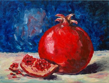 Malerei mit dem Titel "''Red Symphony''Pom…" von Elena Tuncer, Original-Kunstwerk, Öl
